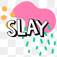 Slay png word bold font typography 