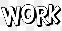 Work comic style png shadow font typography