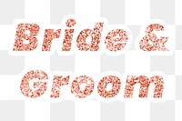 Bride & groom typography sticker design element