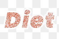 Glittery diet typography sticker design element