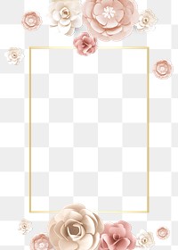 Png flower paper craft rectangle frame design