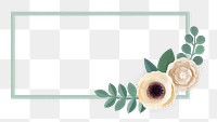 Rectangle paper craft flower badge png