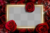 Red rose neon frame png
