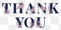 Girly Thank You word typography lettering 