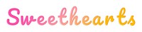 Sweethearts word png doodle colorful hand writing