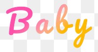 Baby word png doodle colorful hand writing