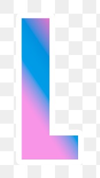 Png letter l pastel typeface colorful gradient pattern