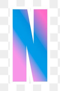 Png font n bold typeface colorful gradient pattern