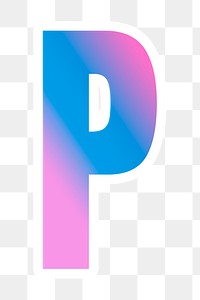 Png font p bold typeface colorful gradient pattern