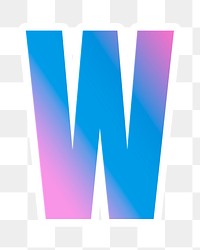 Png letter w bold typeface colorful gradient pattern