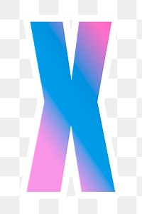 Png letter x bold typeface colorful gradient pattern