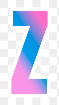 Png letter z bold typeface colorful gradient pattern