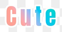 Cute png sticker gradient typography word