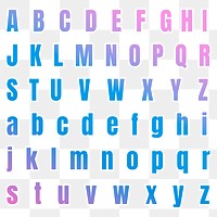 Gradient alphabet letter png set