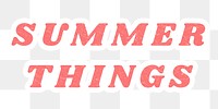 Aesthetic Summer Things pink png diary sticker