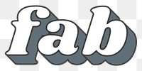 Fab word png retro typography