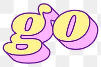 Go word png retro typography