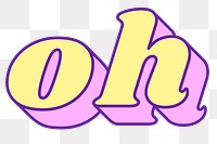 Oh word png retro typography