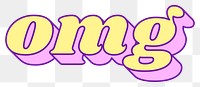 Omg word png retro typography