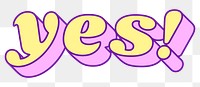 Yes! word png retro typography