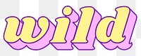 Wild word png funky typography