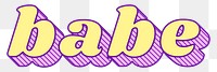 PNG babe nickname funky bold style typography 