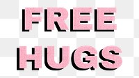 Free hugs word png typography