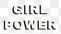 Girl power sticker png textile texture shadow typography