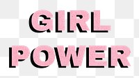 Girl power word typography png 