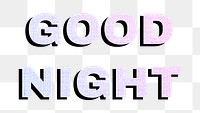 Good night png lettering sticker pastel fabric textured font typography