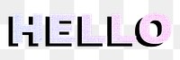 Hello png pastel gradient lettering word sticker typography