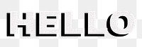 Hello greeting word typography png 