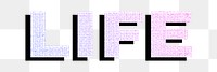 Life png pastel gradient lettering word sticker typography