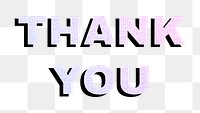 Thank you png word sticker pastel gradient textured font typography