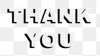 Thank you word typography png 