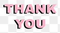 Png thank you word typography