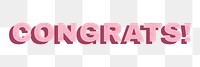 Word congrats png font typography