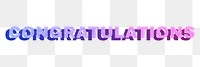 Congratulations text png word sticker gradient textured font