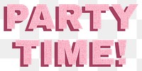 Pink party time png font typography