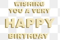 Bold font birthday wish png lettering sticker
