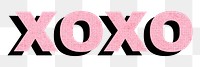 Bold xoxo word typography png