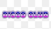 Disco club retro style word design element