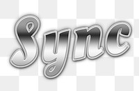 Neon 80s sync silver font word png lines