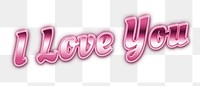 80s pink i love you png message typography