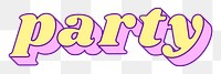 Party word png retro typography