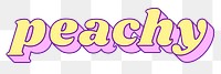 Peachy word png retro typography