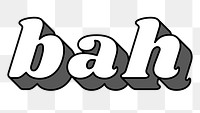 Bah retro 3D typography png bold font