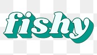 Retro fishy text png bold shadow font typography