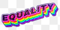 Equality word png rainbow 3D typography