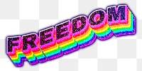 Freedom word rainbow typography png